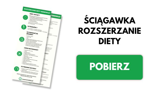 ściągawka rozszerzanie diety infografika