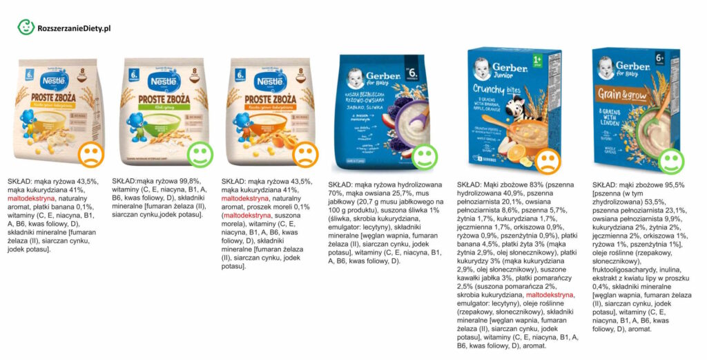 KASZKI GERBER BEZMLECZNE